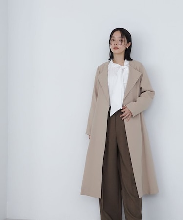 折り返しラペルノーカラーコート 24SS｜ナチュラルビューティー 