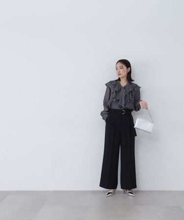 ハイウエストベルテッドパンツ