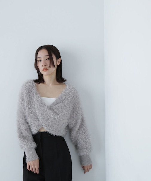 シャギークロップドツイストニット　24AW