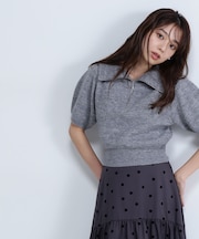 ハーフジップフォルムニット　24AW