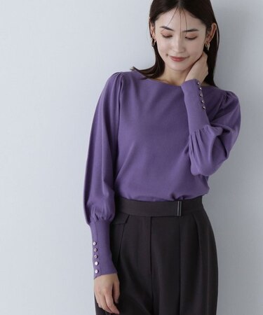 総針マトンスリーブニット 24W