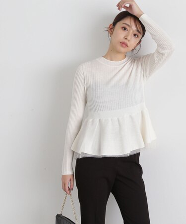 シアーレイヤードペプラムフォルムニット　24AW