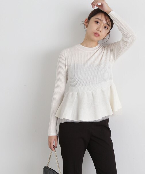 シアーレイヤードペプラムフォルムニット　24AW