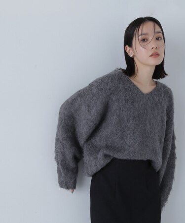 ＜起毛ニットシリーズ＞Ｖネックプルオーバー　24AW