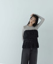 ミックスシャギーニットキャミソール　24AW