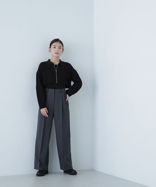 ポケットタックワイドパンツ