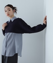 ニットレイヤードシアーシャツ