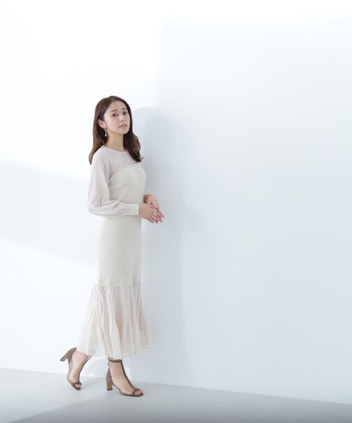 シアードッキングナローニットワンピース