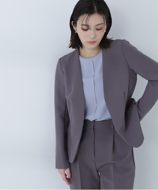 bajra 嬉しく ノーカラージャケット ストレッチブルゾン 桜井 ミスチル