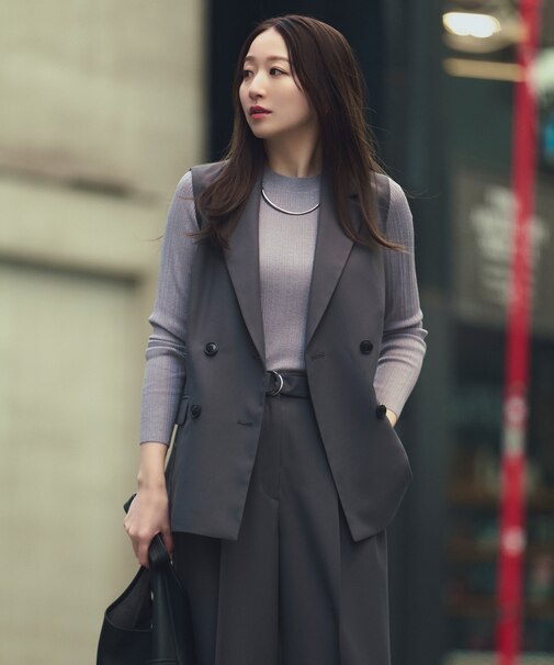 リラクシーツイルシリーズ ダブルブレストテーラードジレ