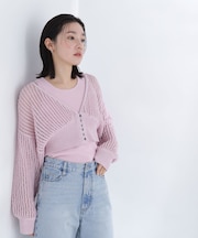 アメスリレイヤードメッシュカーディガン