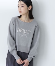 クロップド刺繍ロゴニット