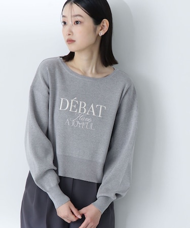 クロップド刺繍ロゴニット