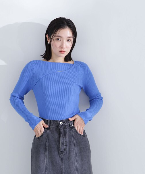 2wayレイヤードデザインニット