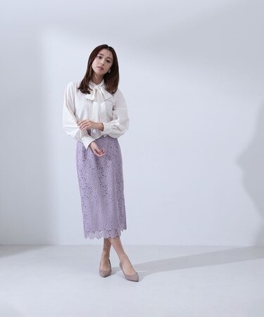 フラワーレースタイトスカート