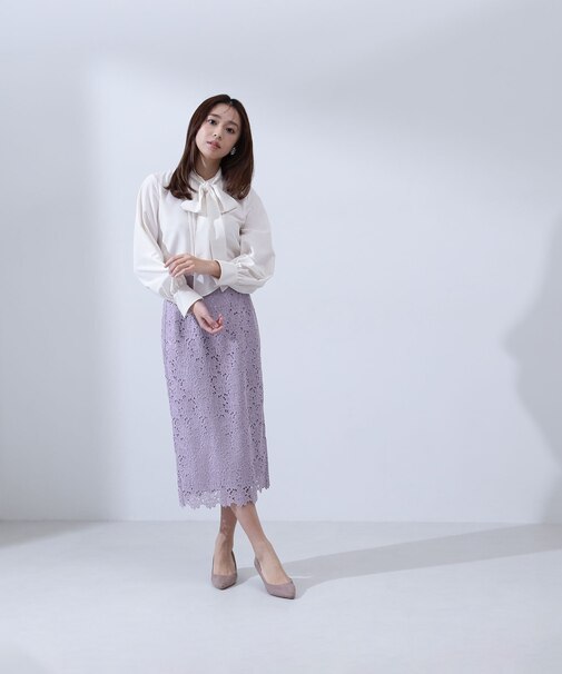 フラワーレースタイトスカート