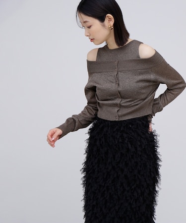 オフショルクロップドアンサンブル