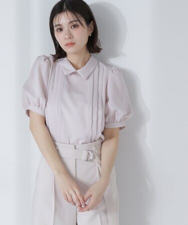 シャツカラータックブラウス