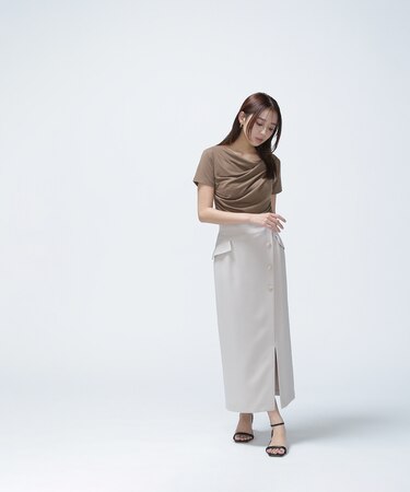 フラップポケットラップナロースカート