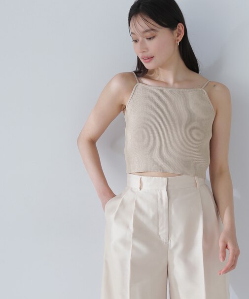 クロップドニットキャミビスチェ