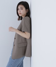 リネンライクツイルシリーズ ハーフスリーブジャケット
