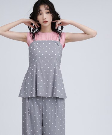 ドット刺繍キャミビスチェ