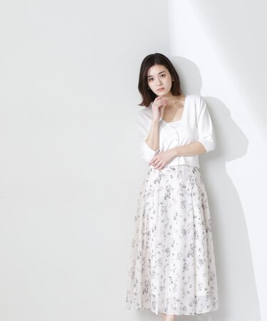 フラワーシフォンフレアスカート