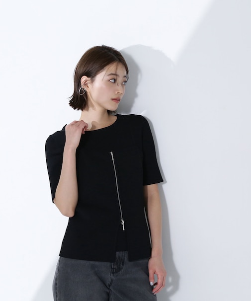 ジップキャミレイヤードニット