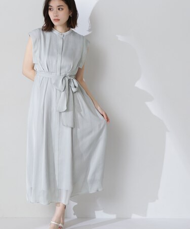 シャドーストライプフレアワンピース