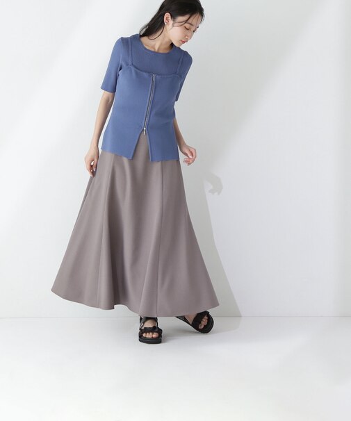 リネンライクフレアマキシスカート