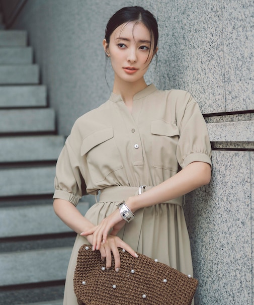 ダブルポケットフォルムワンピース