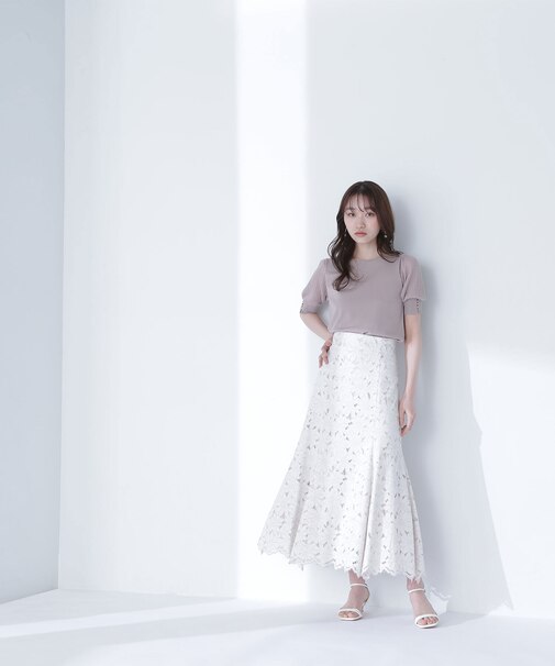 バイカラーレースマーメイドスカート