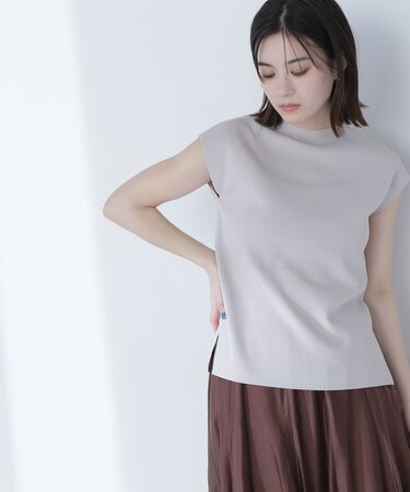 総針ベーシックシリーズ モックネックニット