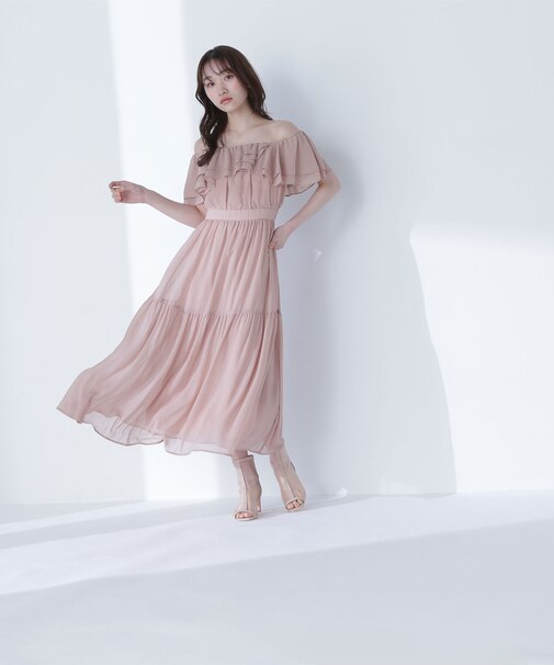 楊柳オフショルワンピース