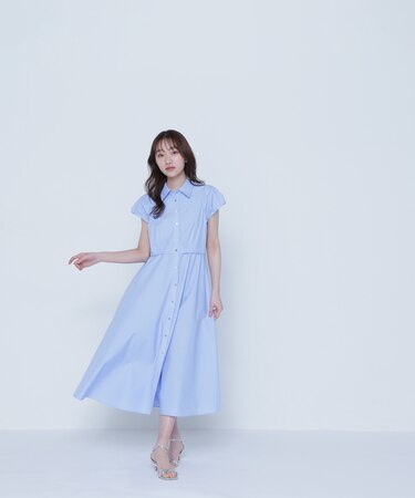 タックパフシャツワンピース