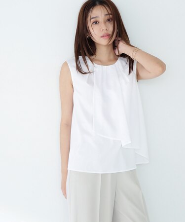 ラップドレープブラウス