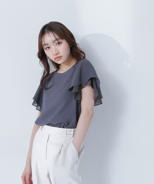 シアーレイヤードフレアブラウス