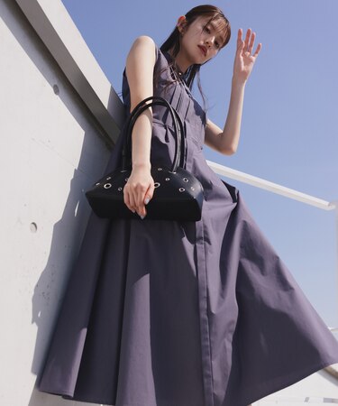 ピンタックシャツワンピース