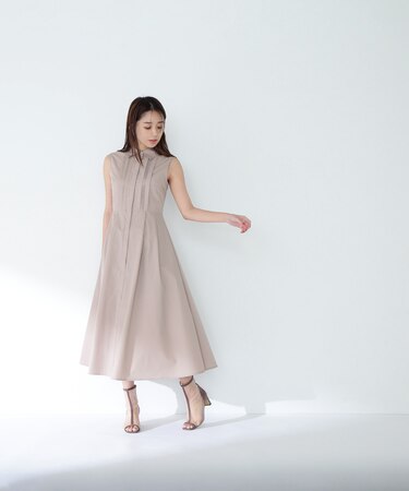 ピンタックシャツワンピース