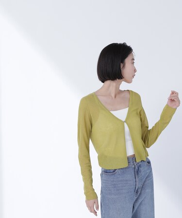 メタルホックリブカーディガン