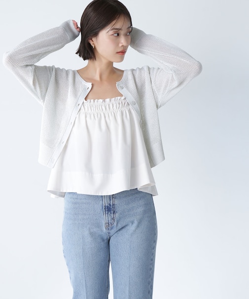 ラメメッシュカーディガン