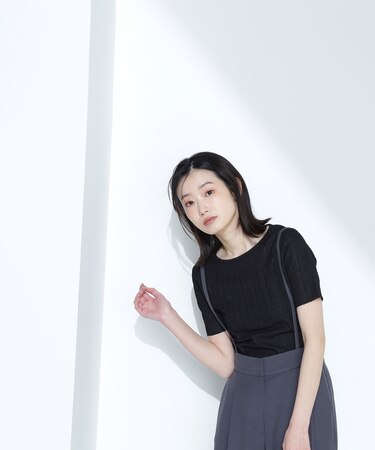 ふくれジャガードコンパクトトップス