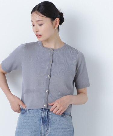 シルクブレンドカーディガン半袖