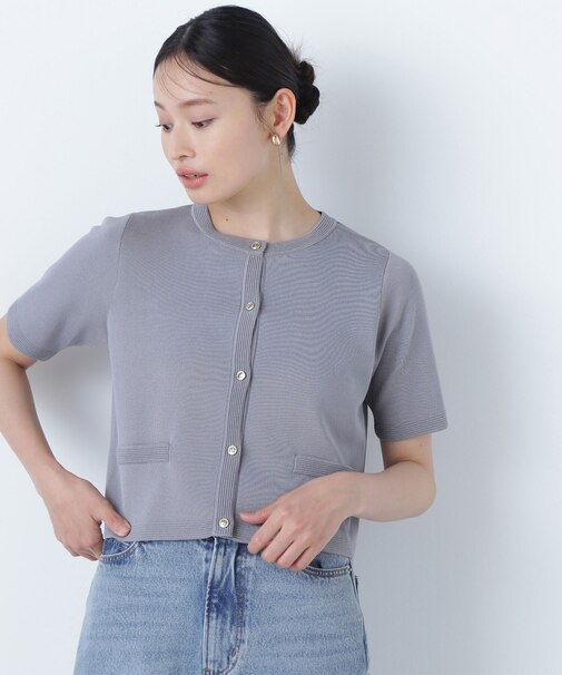 シルクブレンドカーディガン半袖