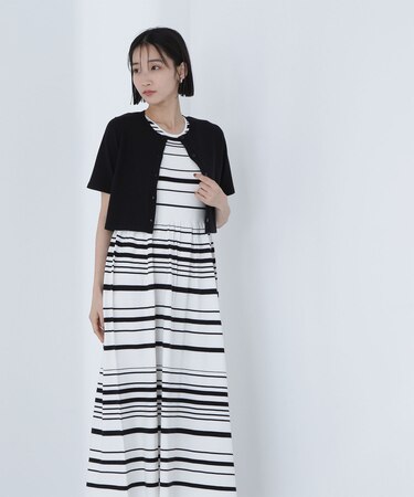 アンサンブルボーダーニットワンピース