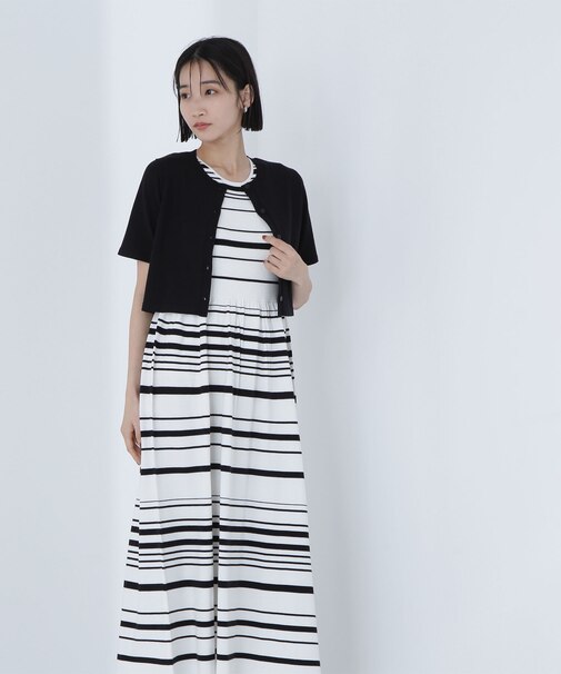 アンサンブルボーダーニットワンピース