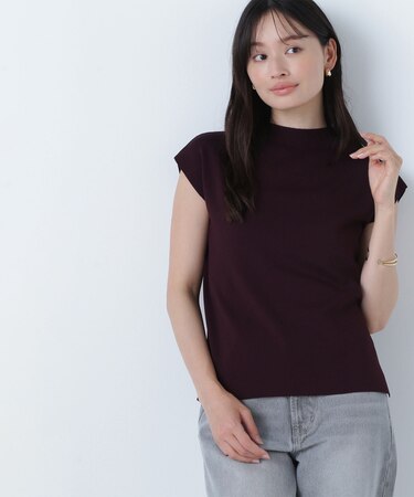 総針ベーシックシリーズ モックネックニット