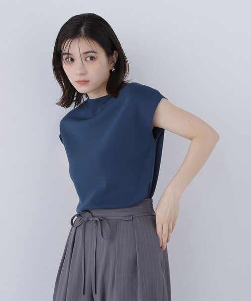 総針ベーシックシリーズ モックネックニット