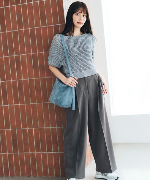 ＜骨格ナチュラル＞ツータックワイドパンツ