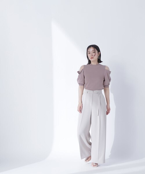 骨格ウェーブ＞ハイウエストベルテッドパンツ｜ナチュラルビューティー